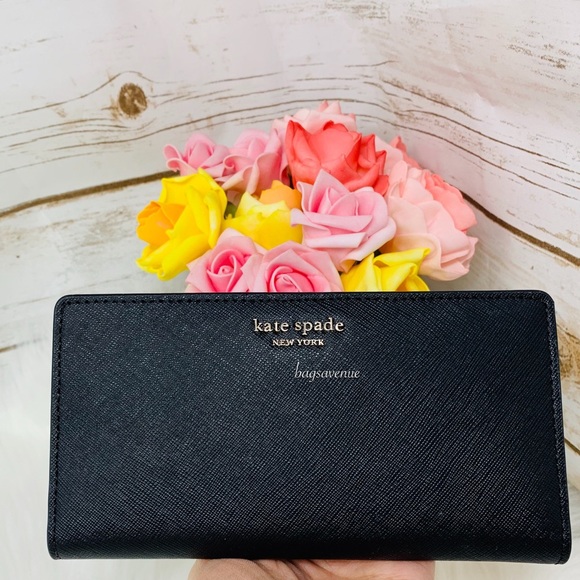 kate spade Handbags - Large slim bifold wallet Cameron black NWT leather